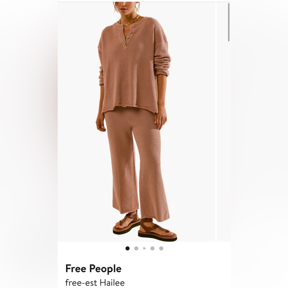 Women's Free People Knit Top & Wide Pants  in TUSCANY